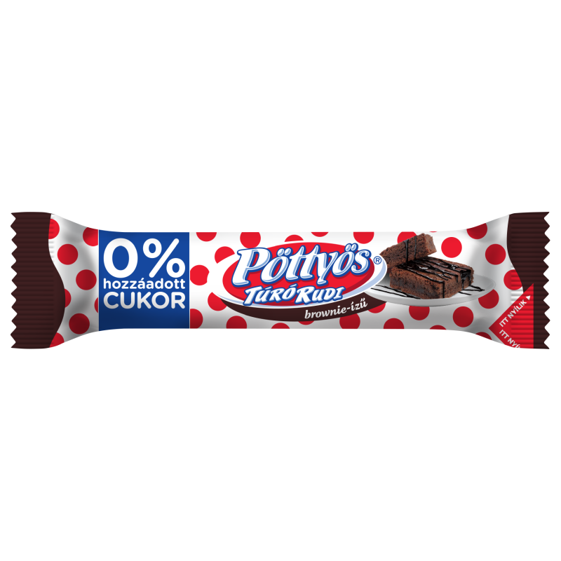 Pöttyös Túró Rudi 35 g brownie ízű, 0% hozzáadott cukorral