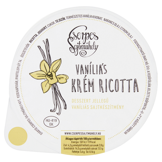 Cserpes krém ricotta 100 g vaníliás